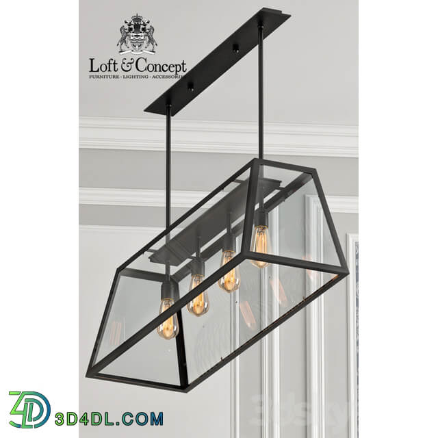 Chandelier Loft Industrial Filament Chandelier Big Pendant light 3D Models