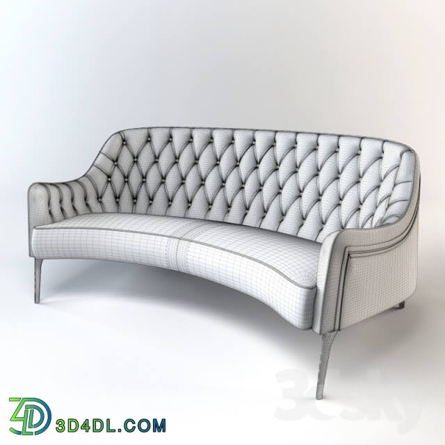 Sofa Poggi.Small sofa bergere capitone