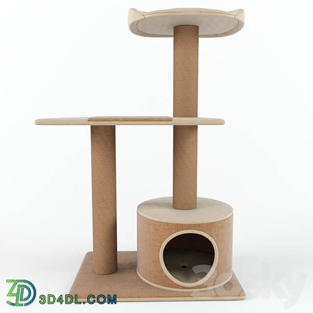 PetPals Group 3 Level Playhouse Condo Cat Tree Miscellaneous 3D Models