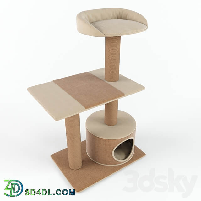 PetPals Group 3 Level Playhouse Condo Cat Tree Miscellaneous 3D Models