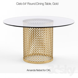 Cielo 54 Round Dining Table Gold 