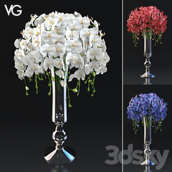 orchid bouquet in VG vase 3D Models 