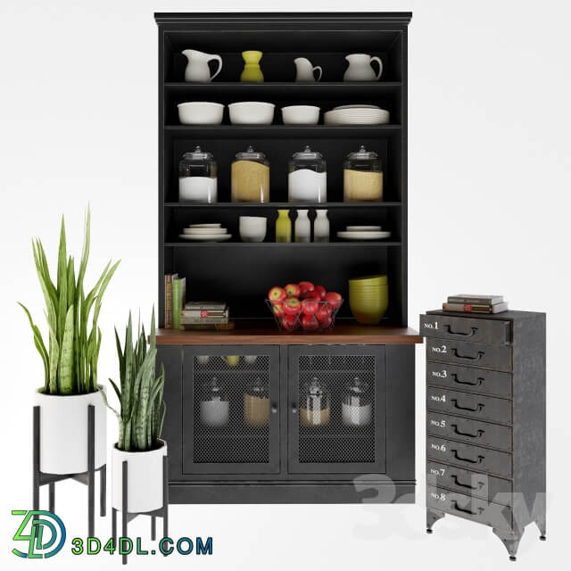 Sideboard Chest of drawer Kitchen decor set and Loft concept Industrial Loft Rustic Iron 8 Drawer Dresser