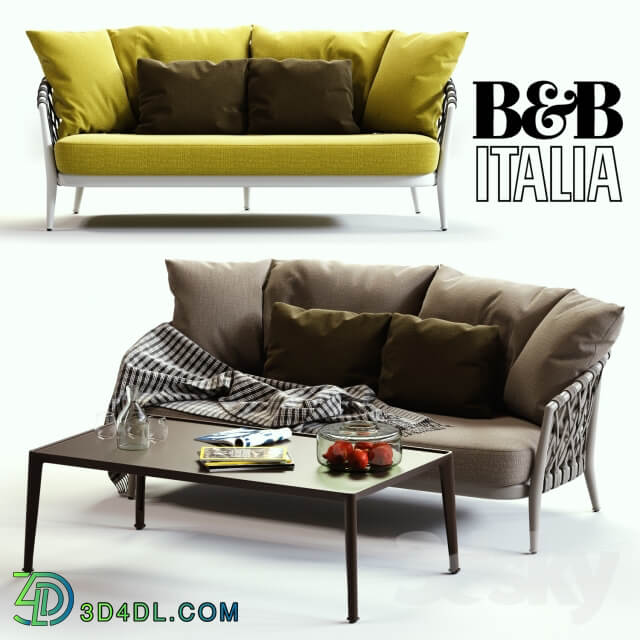 B amp B Italia ERICA Grey amp Yellow Sofa