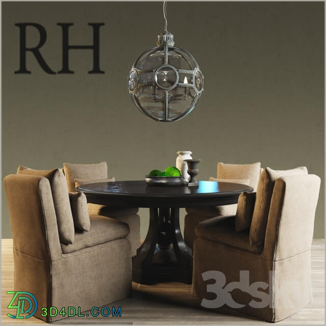Table Chair RH St. James Round Dining Table