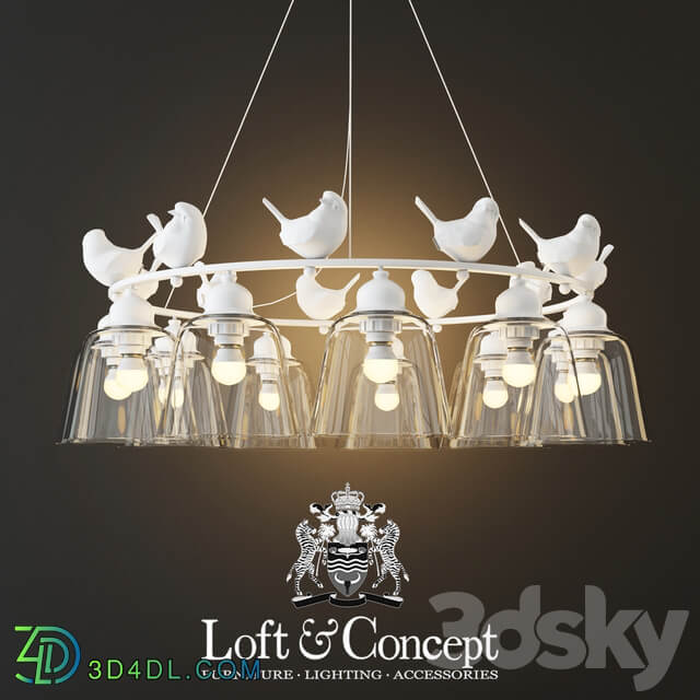 Hanging lamp provence bird chandelier 11 Pendant light 3D Models