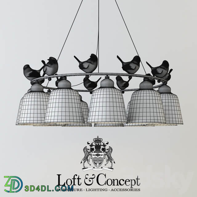 Hanging lamp provence bird chandelier 11 Pendant light 3D Models