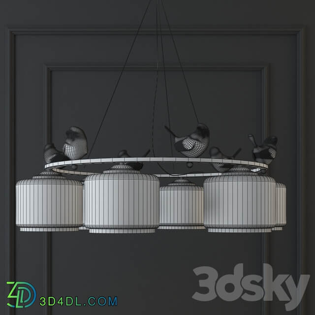 Hanging lamp provence bird pendant chandelier pedant Pendant light 3D Models