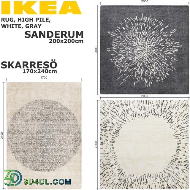 IKEA SANDERUM SKARRESO SANDERUM SKARRESЁ RUGS SET