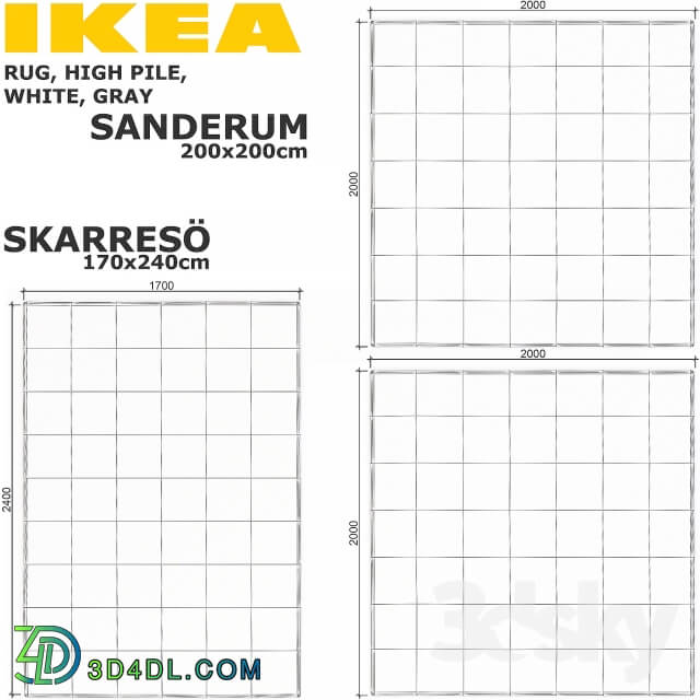 IKEA SANDERUM SKARRESO SANDERUM SKARRESЁ RUGS SET