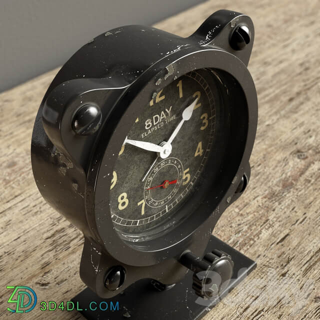 Restoration Hardware WWII 8 Day Clock Watches Clocks 3D Models