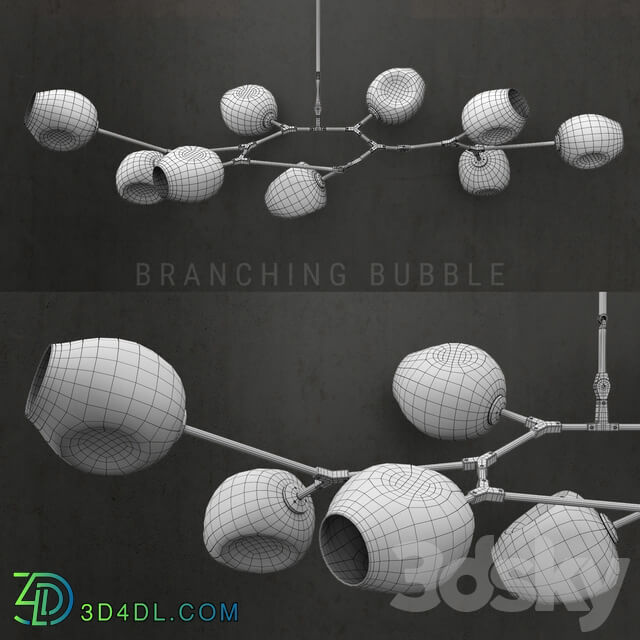 Branching bubble 9 lamps 3 Pendant light 3D Models