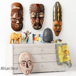 African masks Decorative set 1 