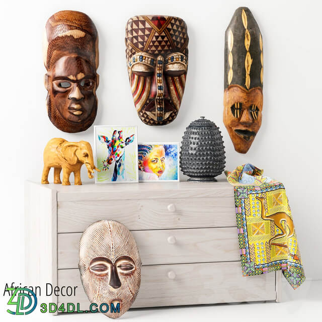 African masks Decorative set 1