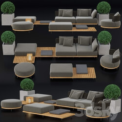 Set of Minotti Quadrado furniture Other 3D Models 