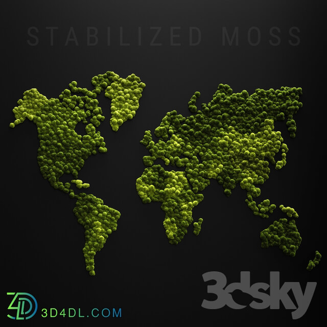 Fitowall Stabilized moss world map