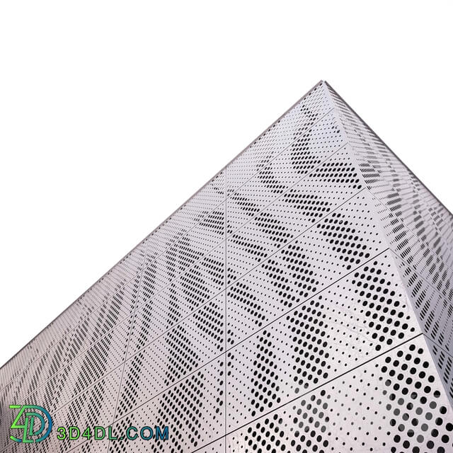 perforated metal panel N9 Facade element 3D Models