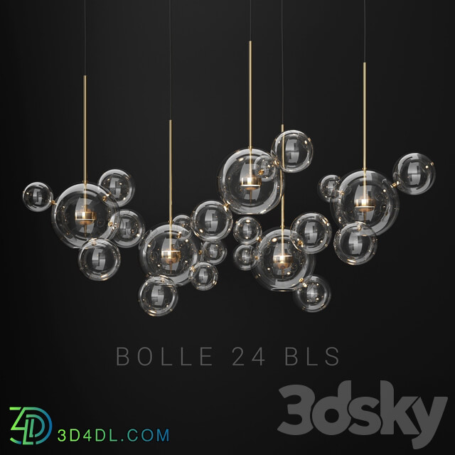 Giopato Coombes Bolle 24 Bubble 2 Clear gold Pendant light 3D Models