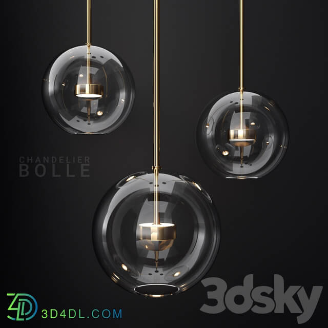 Giopato Coombes Bolle 1 Bubble CLEAR GOLD Pendant light 3D Models