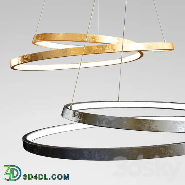 Ring Pendant Light Gold and Black Pendant light 3D Models