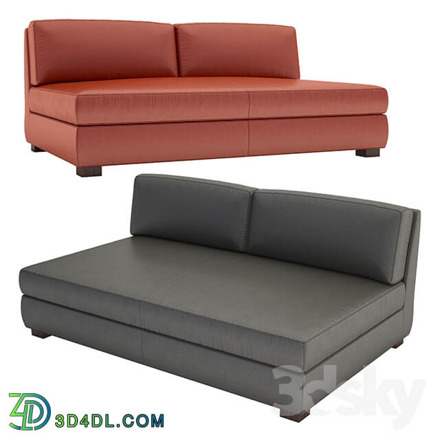 Hayden Leather Armless Sofa