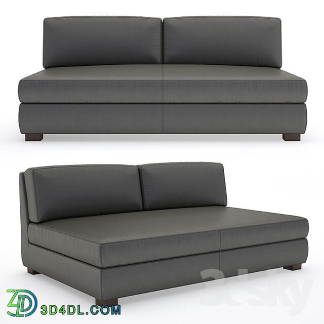 Hayden Leather Armless Sofa