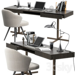 Table Chair Minotti Close writing desk set 