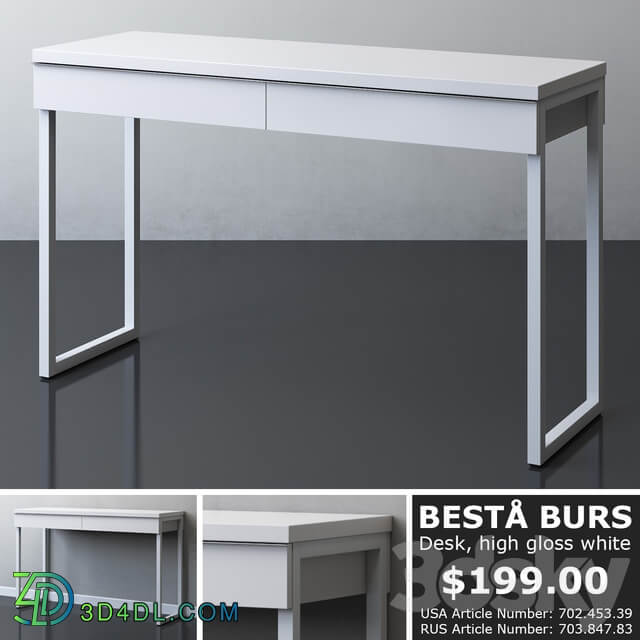 IKEA BESTA BURS Desk 3D Models