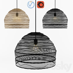Wicker Hanging Lamp HK living Pendant light 3D Models 