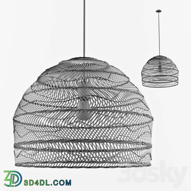 Wicker Hanging Lamp HK living Pendant light 3D Models