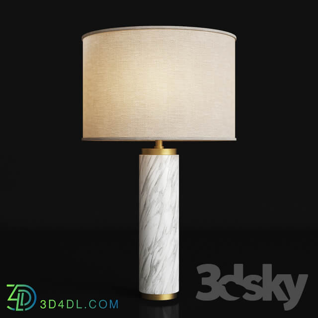 Cylindrical Column Marble Table Lamp