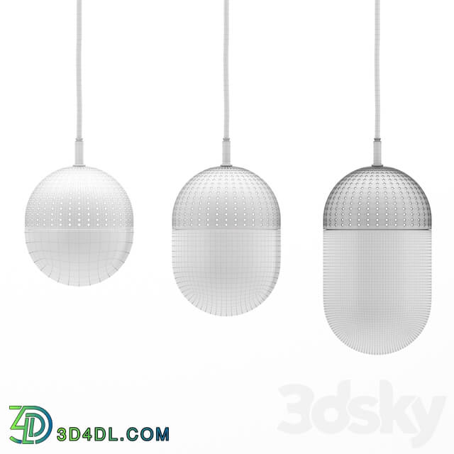 Woud dot lamp Pendant light 3D Models