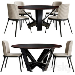 Table Chair Dining table Cattelan Italia Milano Skorpio Round Ker Wood 