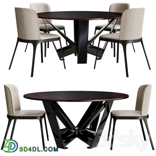 Table Chair Dining table Cattelan Italia Milano Skorpio Round Ker Wood