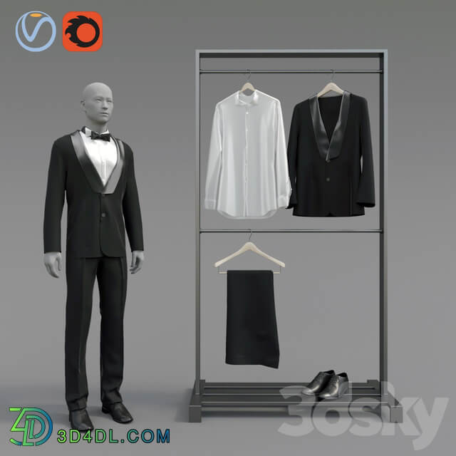 Classic male tuxedo Clothes 3D Models