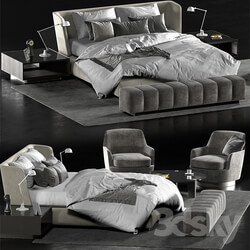 Bed Minotti creed bed Minotti Jacques chair 