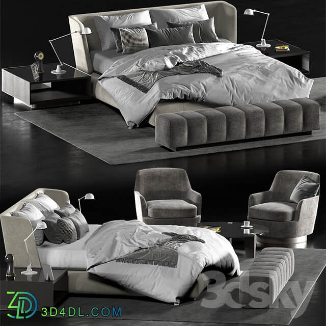Bed Minotti creed bed Minotti Jacques chair