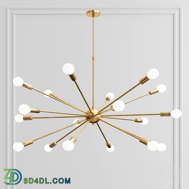 Modern Polished Brass Sputnik Chandelier Pendant light 3D Models