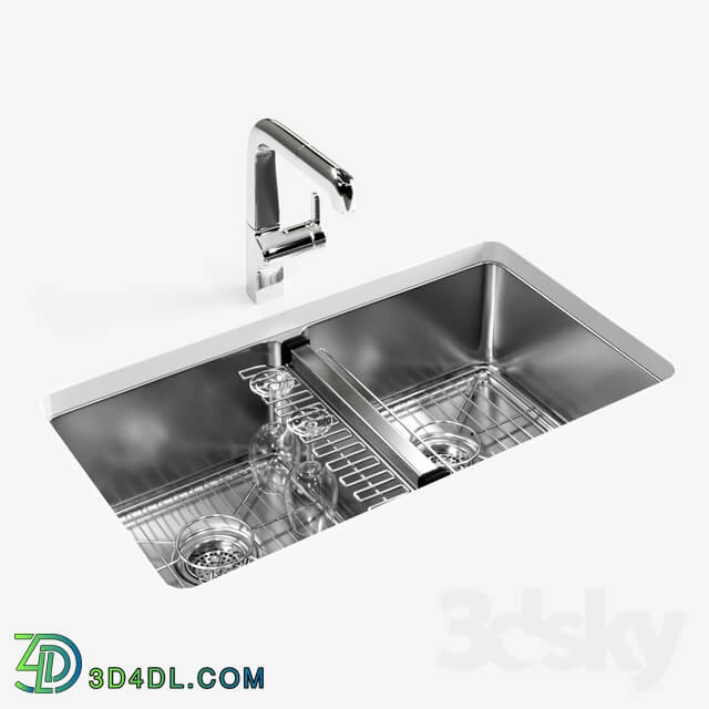 KOHLER Strive under mount double equal kitchen sink