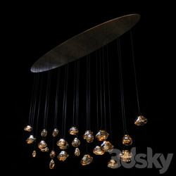 Ocher medusa bloom curve medusa bloom oval 26 drops Pendant light 3D Models 