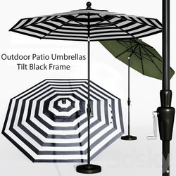 Outdoor Patio Umbrellas Tilt Black Frame Other 3D Models 