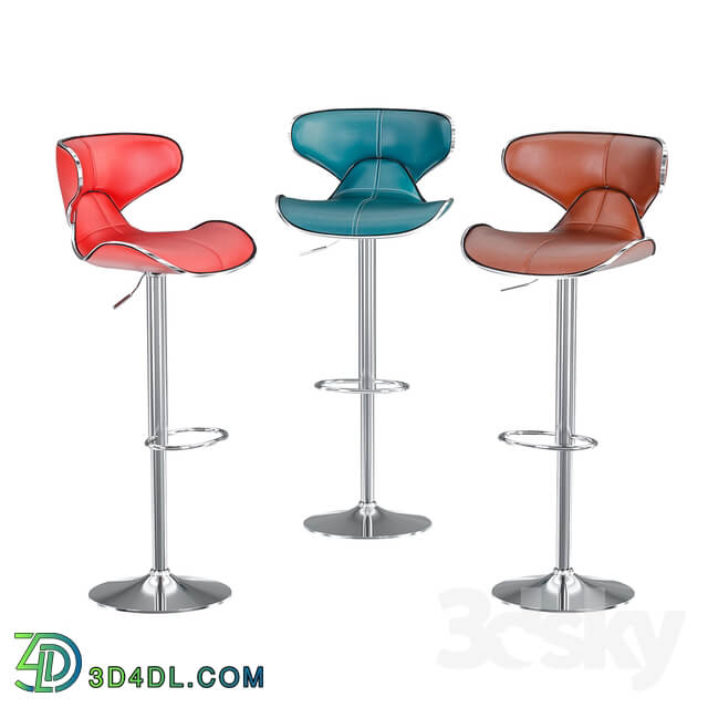 Swivel Faux Leather Adjustable Barstools