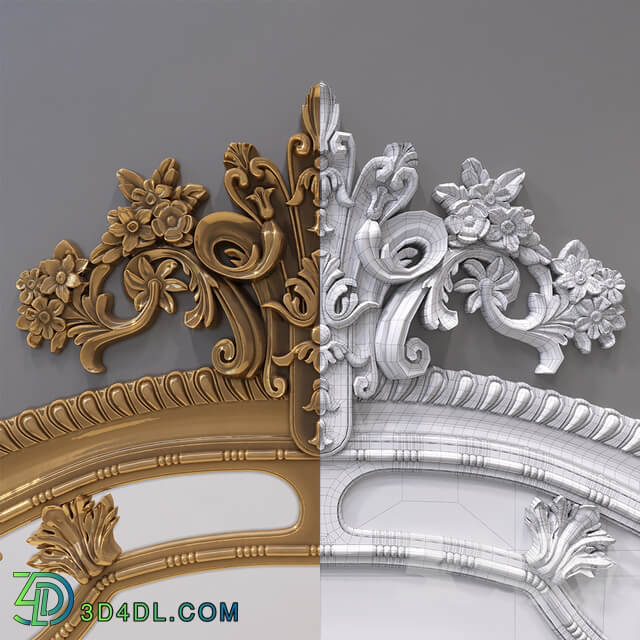 Gold rococo mirror