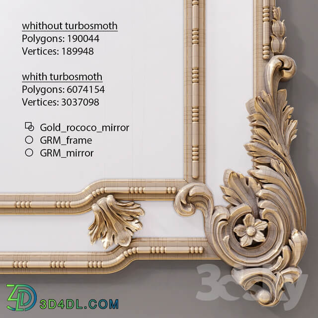 Gold rococo mirror