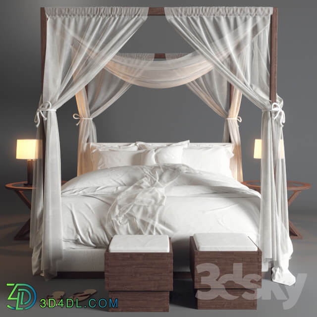 Bed Desert Modern Canopy Bed Ralph Lauren vray GGX 