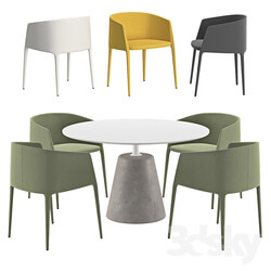 Table Chair MDF Italia Achille Armchair And Rock Table 