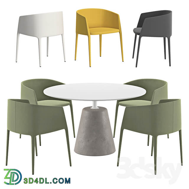 Table Chair MDF Italia Achille Armchair And Rock Table