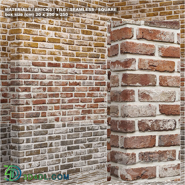 Stone Material seamless brick tile set 9
