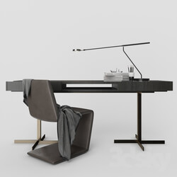 Table Chair Minotti Phillips chair and Close Writing Desk  