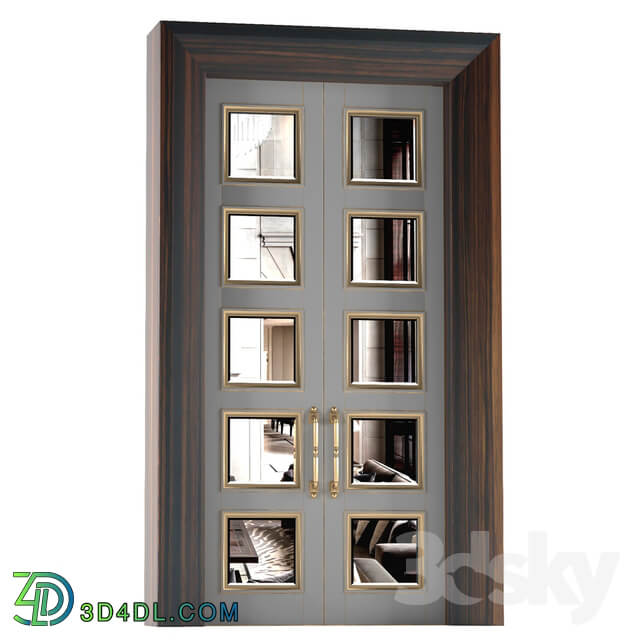 Interior sliding doors with mirror Art Deco 3D Models